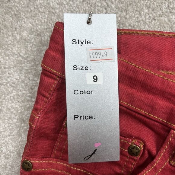 Jacaranda woman’s size 9 jeans Nwt beaded floral details studded bootcut Red - Picture 7 of 10